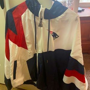 A New England patriots women’s jacket with hood large  Offers are Welcomed